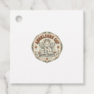 Engelcore-Katze Engelcore-Katze Vintage-Vektor-Art Geschenkanhänger