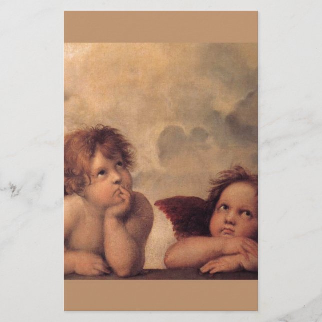 Engelglaube Raphael Vintages altes Gemälde Segen (Vorderseite)