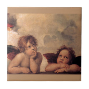 Engelglaube Raphael Vintages altes Gemälde Segen Fliese