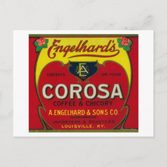 Engelhard's Coffee LabelLouisville, KY Postkarte (Vorderseite)