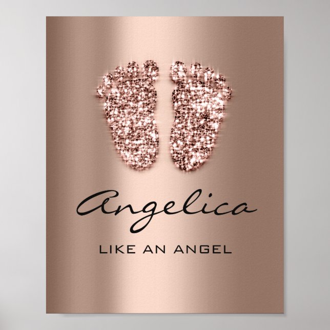 Engelica Name Bedeutung Neue Babynahrung Rose Gold Poster (Vorne)