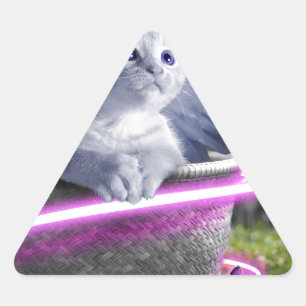 Engelkatze Dreieckiger Aufkleber