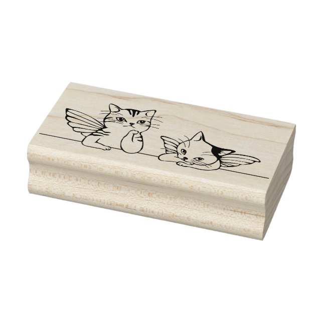 Engelkatzen Kunst-Briefmarke Gummistempel (Stempel)