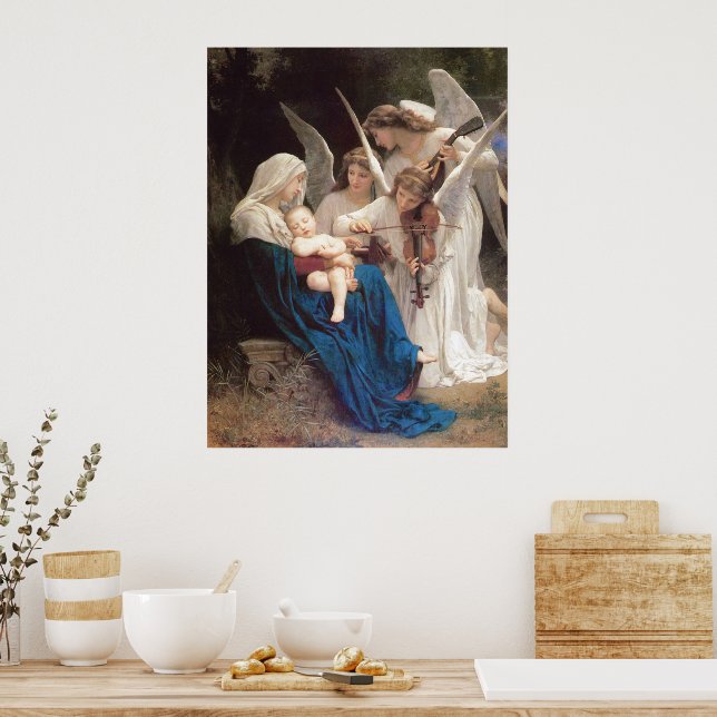Engellied (1881) von Bouguereau Poster (Küche)