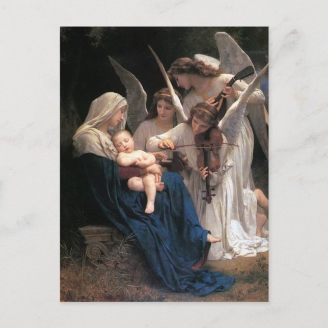 Engellied (1881) von Bouguereau Postkarte (Vorderseite)