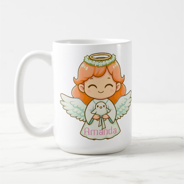 Engelmädchen und Vögel Kaffeetasse (Links)