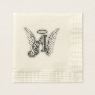 Engels-Alphabet ein Anfangsletzteres Wings Halo Serviette