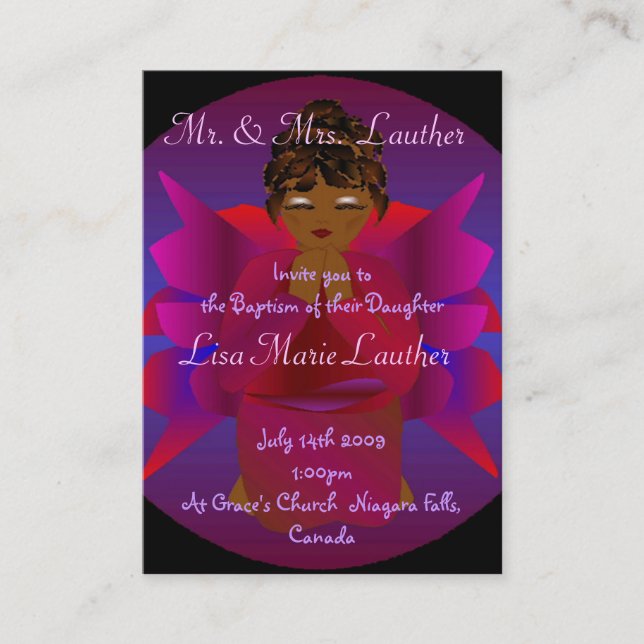 Engels-Baby-Taufe I Visitenkarte (Vorderseite)