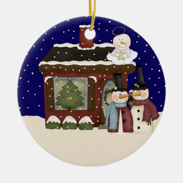 Engels-Baby-Weihnachten Keramikornament (Vorne)
