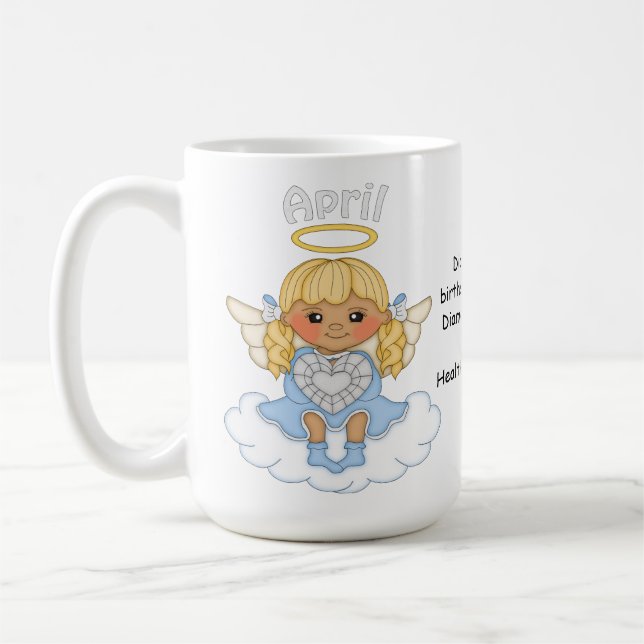 Engels-Blondine Aprils Birthstone Kaffeetasse (Links)