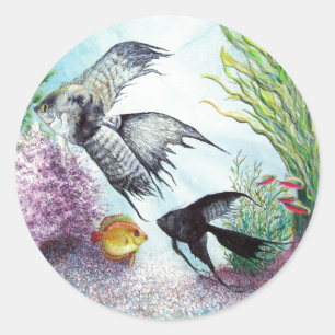Engels-Fisch-Aufkleber Runder Aufkleber