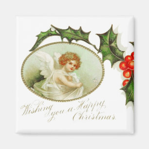 Engels Frohe Weihnachten Vintage Magnet