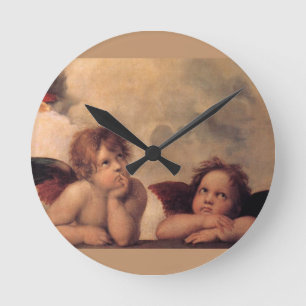Engels-Glauben-RAPHAEL-Glauben-Segnung niedlich Runde Wanduhr