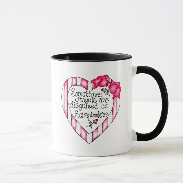 Engels-Herz Scrapbooker T-Shirts und Geschenke Tasse (Rechts)