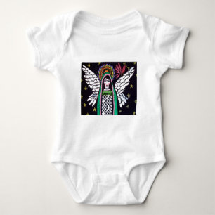 Engels-Jungfrau von Guadalupe-Kunst durch Heide Baby Strampler