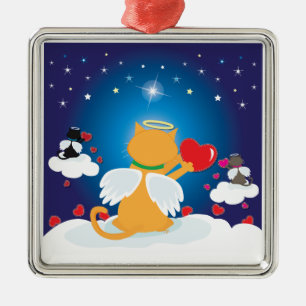 Engels-Kätzchen - mit Liebe vom Himmel Ornament Aus Metall