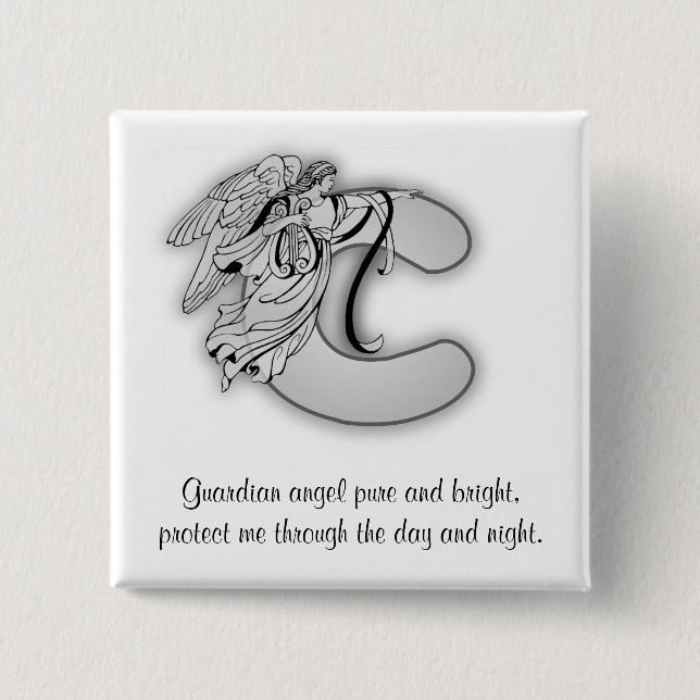 Engels-Monogrammalphabet des Buchstaben C Button (Vorderseite)