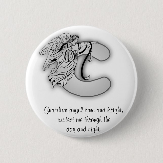 Engels-Monogrammalphabet des Buchstaben C Button (Vorderseite)