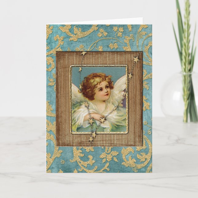 Engels-Stern frohe Feiertage Feiertagskarte (Vorderseite)