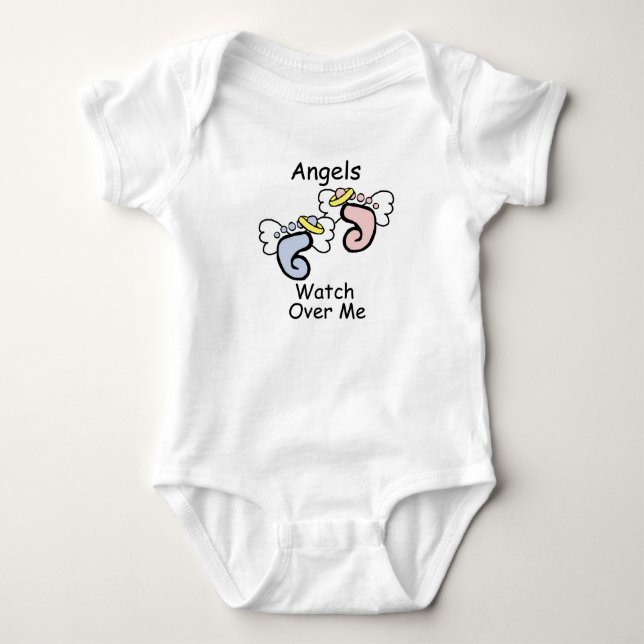 Engels-Uhr über mir Onsie Baby Strampler (Vorderseite)
