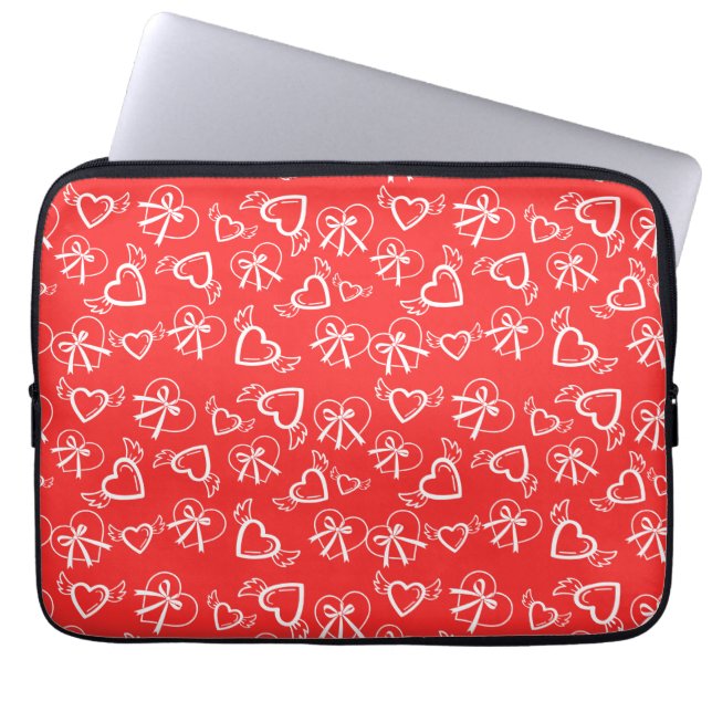 Engels Valentinstag-Herzen-Muster Laptopschutzhülle (Vorderseite)