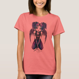 Engels-Wecker-Spitze Ariels rosa Emo T-Shirt