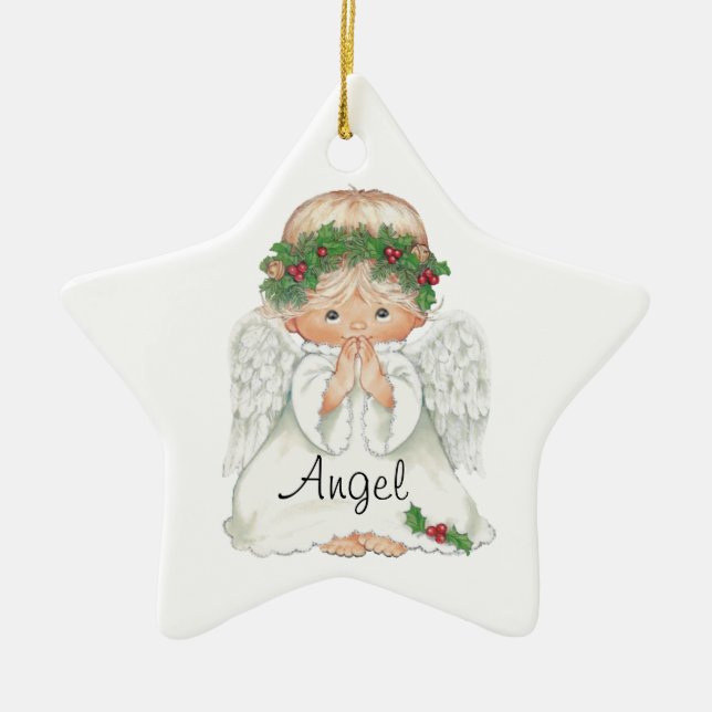 Engels-Weihnachtsverzierung Keramikornament (Vorne)