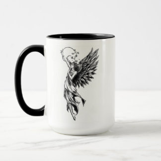 Engelsaufstieg - Feine Kunst Bleistiftskizze Tasse