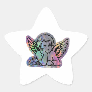Engelsbaby Süßer geflügelter Cherub-Sticker für Stern-Aufkleber