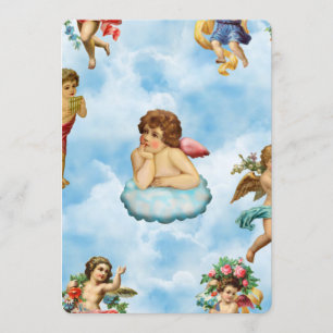 Engelscherub Wolken Antik Einladung