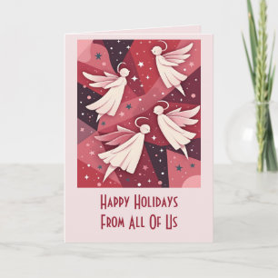 Engelsfiguren Mid-Century Modern Kitschmas Karte