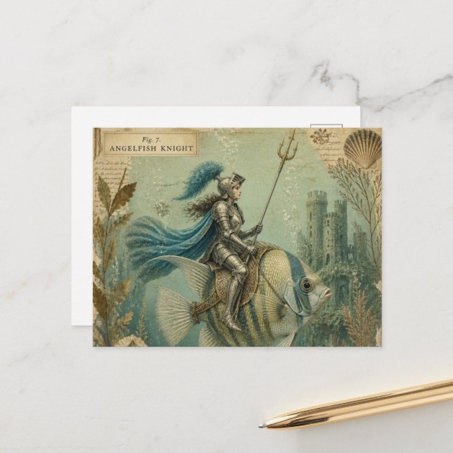 Engelsfisch-Ritter Postkarte (Vorderseite/Rückseite Beispiel)