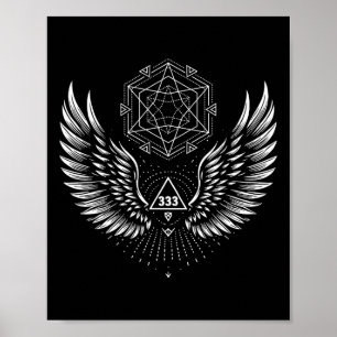 Engelsflügel 333 Heilige Geometrie Heilung Esoteri Poster
