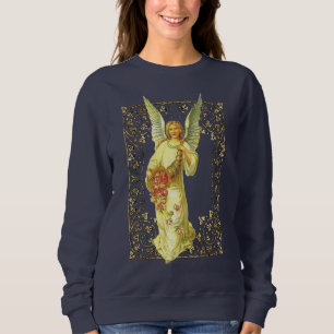 Engelsflügel mit Rosen in verziertem Rahmen Sweatshirt