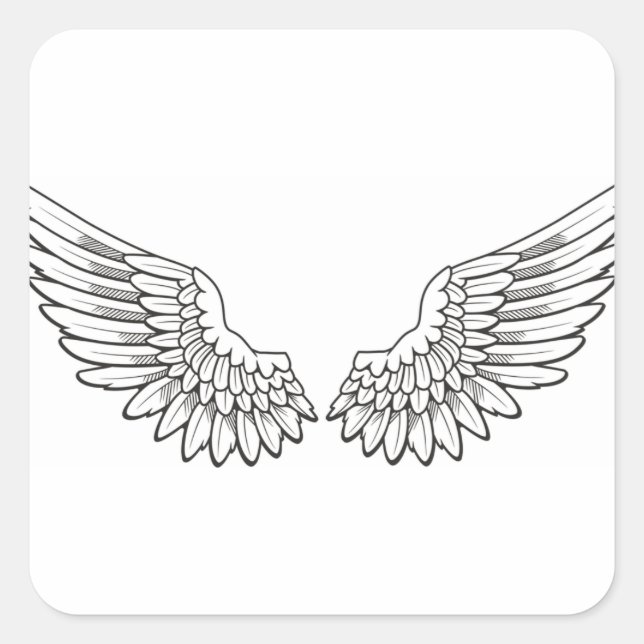 Engelsflügel Quadratischer Aufkleber (Vorderseite)