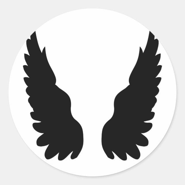 Engelsflügel Runder Aufkleber (Vorderseite)