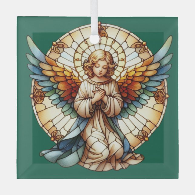 Engelsglasfenster-Reversible Ornament Aus Glas (Vorderseite)