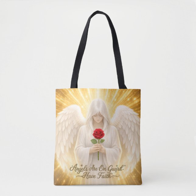 Engelsglaube Goldenes Herz Tasche (Vorderseite)