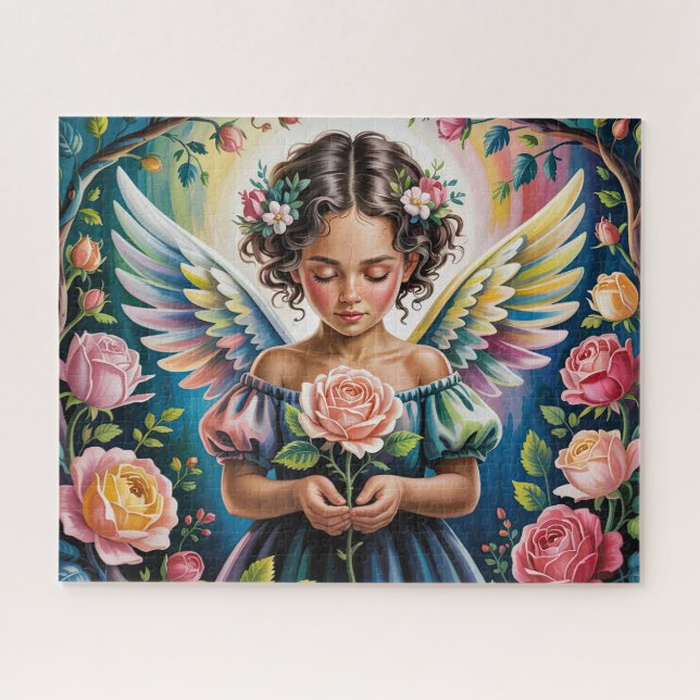Engelsmädchen mit Blumen (Horizontal)