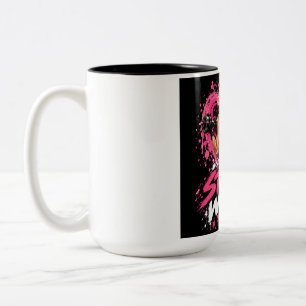 Engelsmädchen mit zwei Cherubim Künstlerisches Dam Zweifarbige Tasse