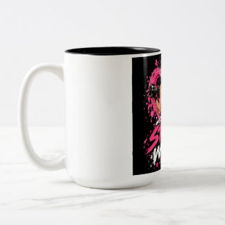 Engelsmädchen mit zwei Cherubim Künstlerisches Dam Zweifarbige Tasse
