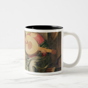 Engelsmusiker von der Malerei der Jungfrau und Zweifarbige Tasse
