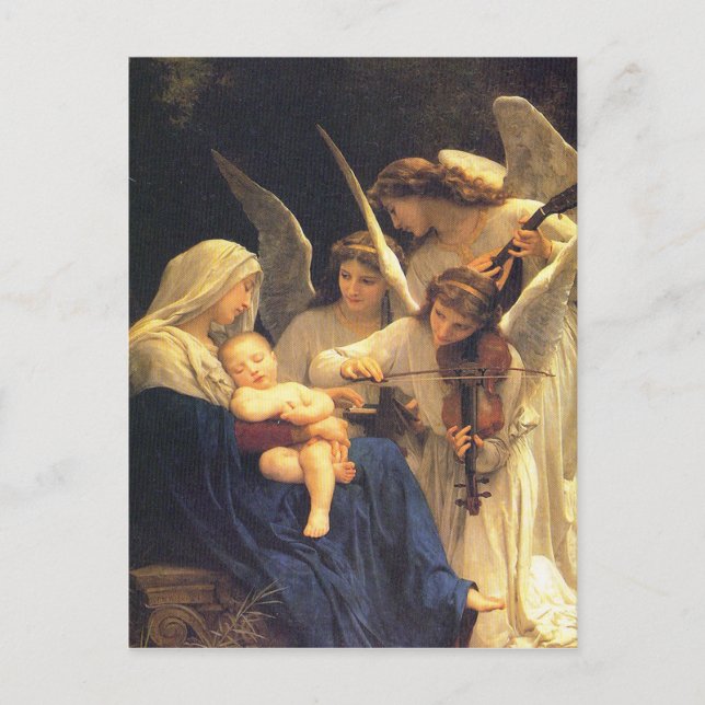 Engelsong, William-Adolphe Bouguereau Postkarte (Vorderseite)