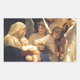 Engelsong, William-Adolphe Bouguereau Rechteckiger Aufkleber