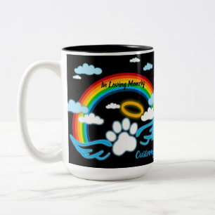 Engelspfoten Regenbogen-Gedenkstätte Zweifarbige Tasse