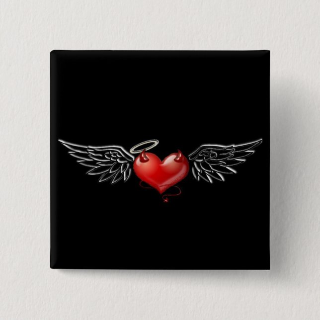 Engelsteufelhintergrund Button (Vorderseite)