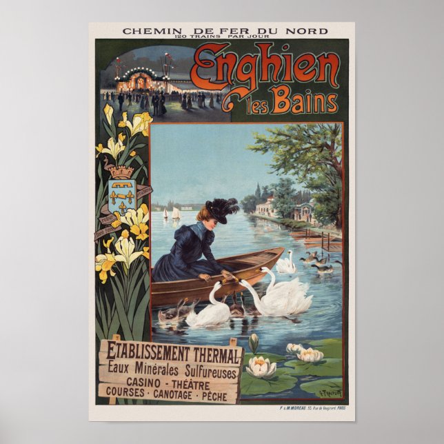 Enghien les Bains France Vintage Poster 1900 (Vorne)