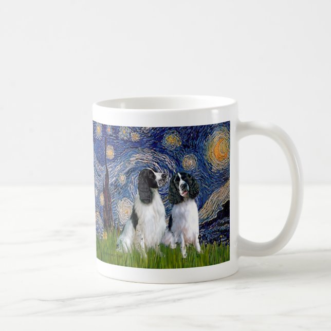 Engilsh Springer Pair - Starry Night Kaffeetasse (Rechts)