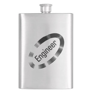 Engineer Black Oval Flachmann