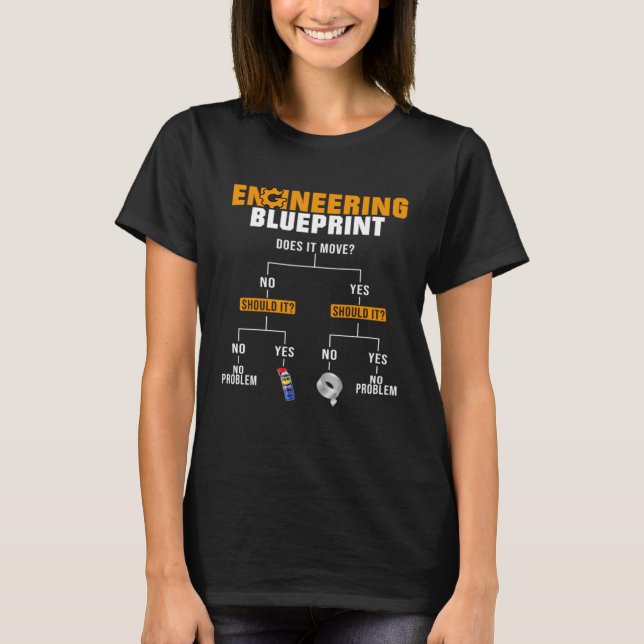 Engineer Blueprint  Engineers  Engineering Memes T-Shirt (Vorderseite)